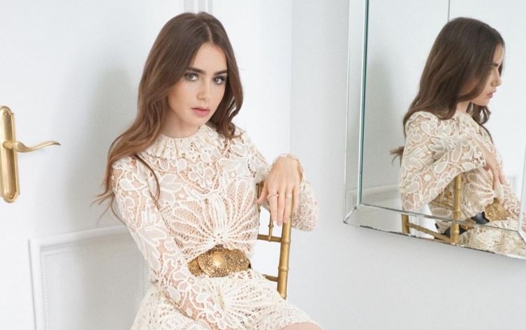 Lily Collins: Με άκρως εντυπωσιακή εμφάνιση για το virtual show του οίκου Saint Laurent